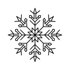 Hello Winter And Christmas Snowflakes In One Line Drawing For Holiday And Seasonal Illustration