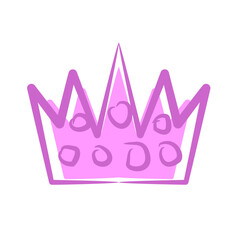 Simple Outlined Style Crown with Ornaments Shape Icon Illustration