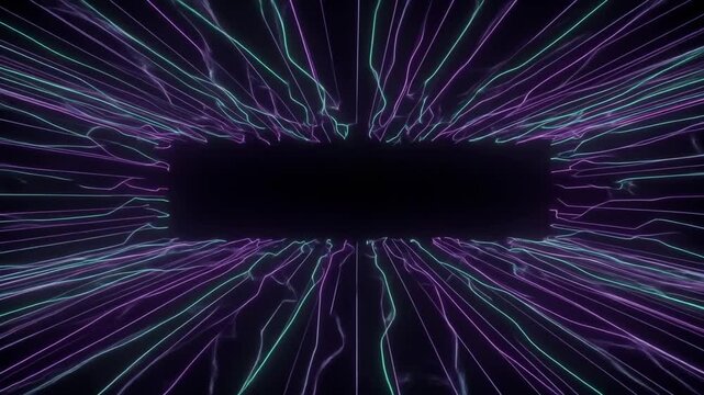 Abstract Neon Lines Tunnel - Futuristic Visual Effect