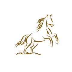 Elegant Horse Illustration Graceful Stallion in Mid-Leap