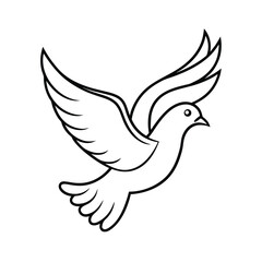 Obraz premium White Dove In One Continuous Line Drawing Style For Peace Freedom And Bird Symbol Illustration