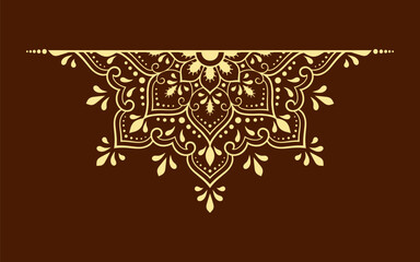 Circular pattern in form of mandala with flower for Henna, Mehndi, tattoo, decoration. Decorative ornament in ethnic oriental style. Outline doodle hand draw vector illustration.