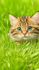 cat on green grass
