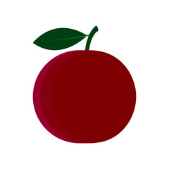 Minimalist Red Apple Vector Illustration