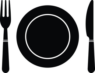 Table setting silhouette - Single place setting vector, EPS JPEG PNG