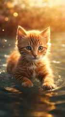 cat on the water