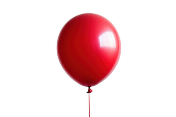 Red Balloon Floating Joyfully Celebration Party Decor Fun Symbolism Air Helium Birthday Bright on transparent background