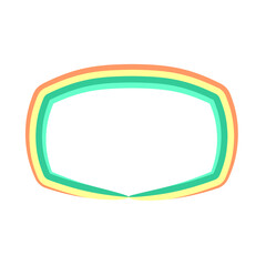Colorful Rounded Rectangle Frame Border Decorative Element Illustration