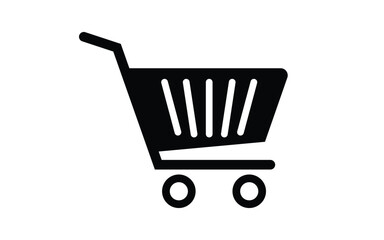 Shopping trolley icon for supermarket and online market apps