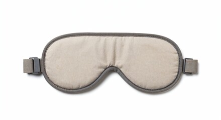 Comfortable sleep mask strap isolated on white, top-down view, detail of adjustable elastic band