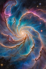 celestial nebula drifter glides gracefully through a starry cosmos