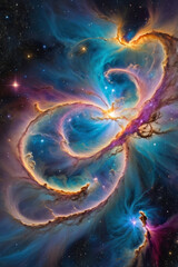 celestial nebula drifter glides gracefully through a starry cosmos