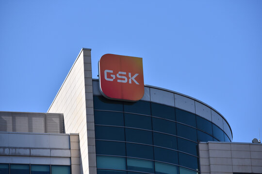 GSK company office, British multinational pharmaceutical and biotechnology company. WARSAW, POLAND - APRIL 13, 2025