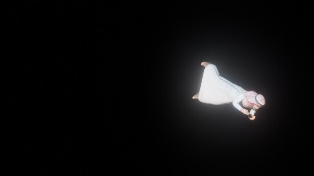 Football animation with arabian man character. For creating video content for YouTube, Instagram, social media, and more. Transparent background. PNG video file.