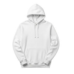 Minimalist white hoodie with hood, isolated on transparent background Generative Ai.
