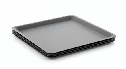 Folded tray liner isolated on white background, front view, high clarity on layers and edges