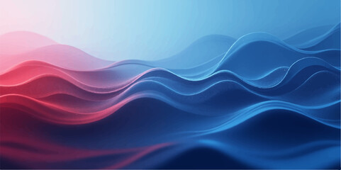 Soft blue and red abstract background with smooth wavy lines, light gradient shading, flowing texture, minimal and calm appearance, monochromatic vector style.