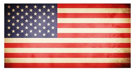 Obraz premium A Textured and Distressed American Flag, An American Flag with a Vintage Feel and Aged Texture