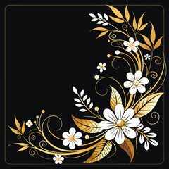 Elegant Wedding Invitation Background Gold Floral Design