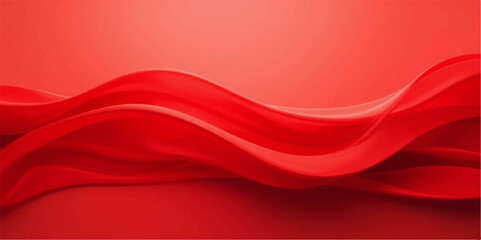 Soft red abstract background with smooth wavy lines, light gradient shading, flowing texture, minimal and calm appearance, monochromatic vector style .
