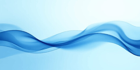 Abstract blue background with dynamic flowing curves and light, a modern wave design element