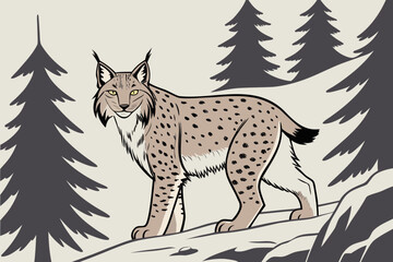 Wildlife Illustrations: Tasmanian Devil, Okapi, Hummingbird, Quail, Lynx, Skunk, Magpie, Civet, Lemur