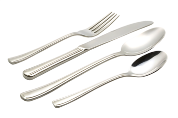  fork knife and spoon isolated on white background PNG, AI GENERATED