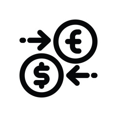 exchange line icon. Clean and minimalist vector icon for websites, mobile apps, presentations, and logos. Fully scalable and customizable for any project.