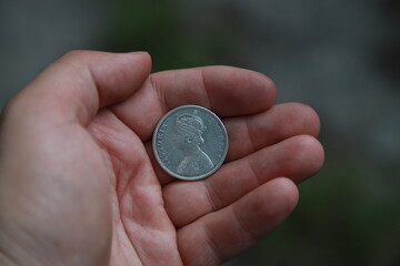 Antique silver coin one rupee of India