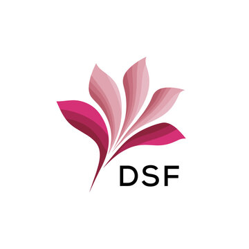 DSF Creative Minimal Nature Logo, DSF Later Logo, Modern Pink Leaf Logo Vector, Elegant Floral Abstract Logo Design. 
