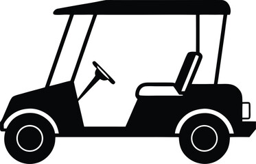classic golf cart silhouette for outdoor themed artwork