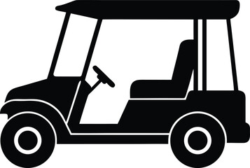 golf cart vector silhouette for creative transportation graphics