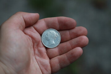 Antique silver coin one rupee of India
