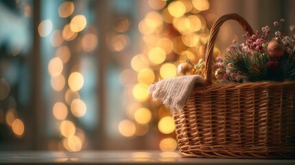Obraz premium Soft focus concept and background burred. Gift basket of Halloween. 