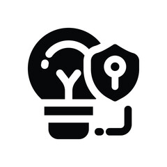 intellectual property glyph icon. Strong and solid vector icon for websites, mobile interfaces, presentations, and visual branding. High quality and easy to edit.