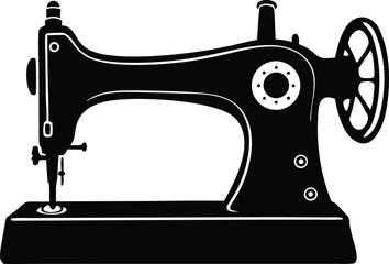 classic vintage sewing machine silhouette for artwork and prints