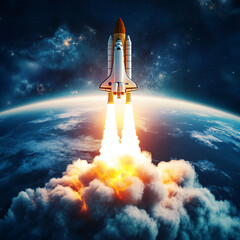 New space rocket lift off