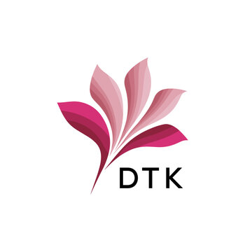 DTK Modern Floral Abstract Logo Design, DTK Later Logo, Elegant Pink Petal Logo Vector, Creative Botanical Brand Identity. 
