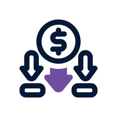 depreciation duotone icon. Sleek and modern vector icon for websites, mobile apps, marketing materials, and corporate design. Fully scalable and ready to use.