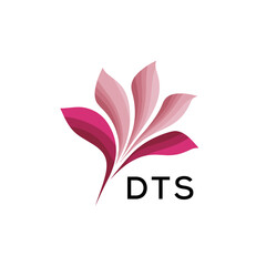 DTS Modern Floral Abstract Logo Design, DTS Later Logo, Elegant Pink Petal Logo Vector, Creative Botanical Brand Identity. 
