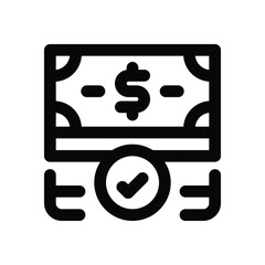 bank notes line icon. Clean and minimalist vector icon for websites, mobile apps, presentations, and logos. Fully scalable and customizable for any project.