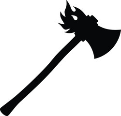 simple ember axe black silhouette for creative graphics