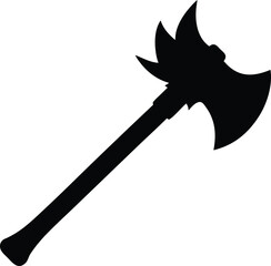 detailed ember axe black silhouette for game artwork