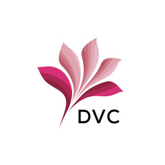DVC Modern Floral Abstract Logo Design, DVC Later Logo, Elegant Pink Petal Logo Vector, Creative Botanical Brand Identity. 
