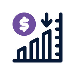 increase duotone icon. Sleek and modern vector icon for websites, mobile apps, marketing materials, and corporate design. Fully scalable and ready to use.