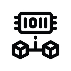 binary code line icon. Clean and minimalist vector icon for websites, mobile apps, presentations, and logos. Fully scalable and customizable for any project.