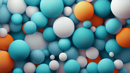 Stylized image of floating, patterned circles.
Textured orbs in cool blue, warm orange, and white.