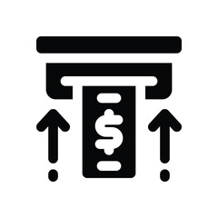 deposite glyph icon. Strong and solid vector icon for websites, mobile interfaces, presentations, and visual branding. High quality and easy to edit.