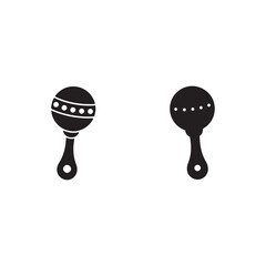 Fototapeta premium Baby rattle vector icon set black filled and outlined style 