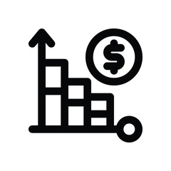 financial chart line icon. Clean and minimalist vector icon for websites, mobile apps, presentations, and logos. Fully scalable and customizable for any project.